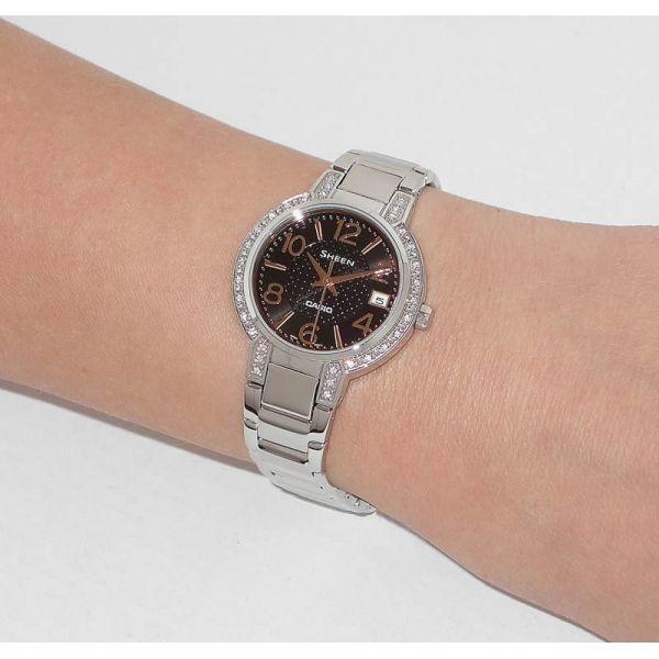 Casio Casio Sheen SHE-4804D-1A , наручные женские часы фото под углом