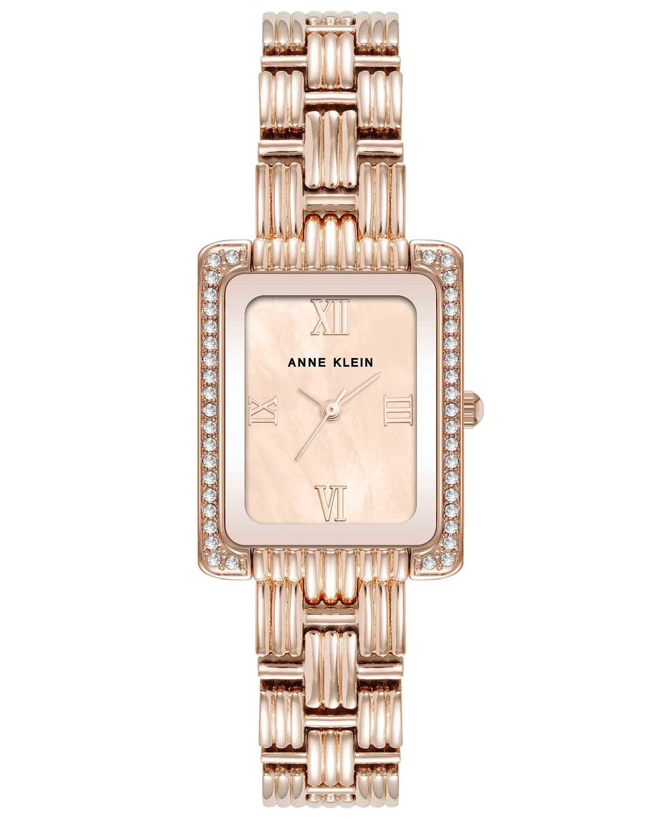 Anne Klein Anne Klein Crystals 5168RGRG  5168RGRG кварцевые женские часы розовый циферблат, браслет сталь c pvd покрытием — вид спереди