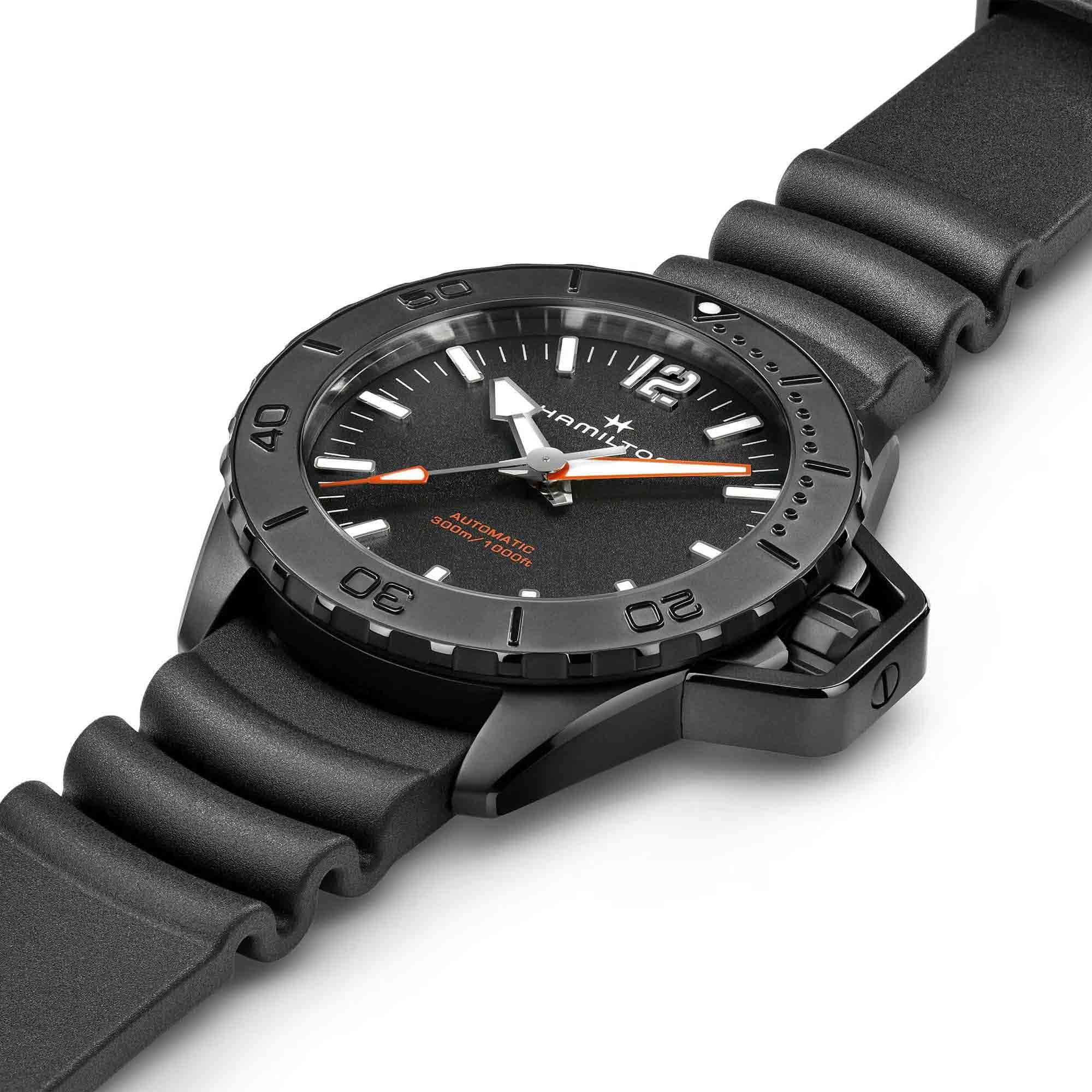 Hamilton Hamilton Khaki Navy Frogman Auto H77855330 мужские часы черный циферблат на запястье