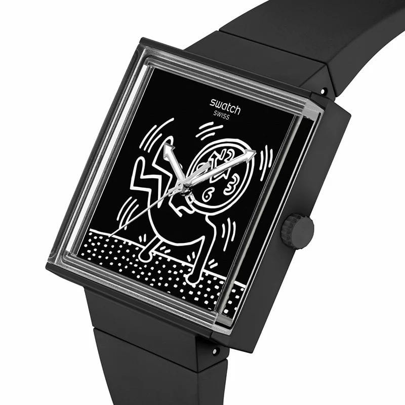 Swatch Swatch Square Bioceramic Standard SO34Z103 , наручные женские часы фото под углом