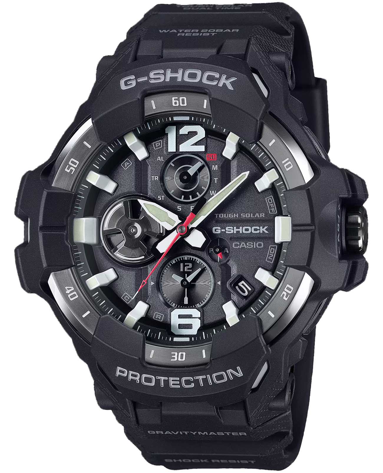 Casio Casio G-Shock GR-B300-1ADR (GR-B300-1A)  GR-B300-1A электронные мужские часы черный циферблат, браслет полимер — вид спереди