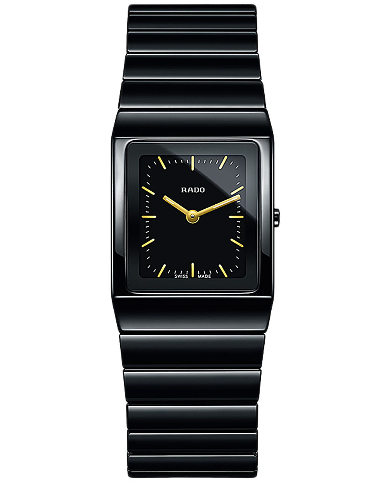 Rado Rado Ceramica R21702182  R21702182 кварцевые женские часы черный циферблат, браслет высокотехнологичная керамика — вид спереди