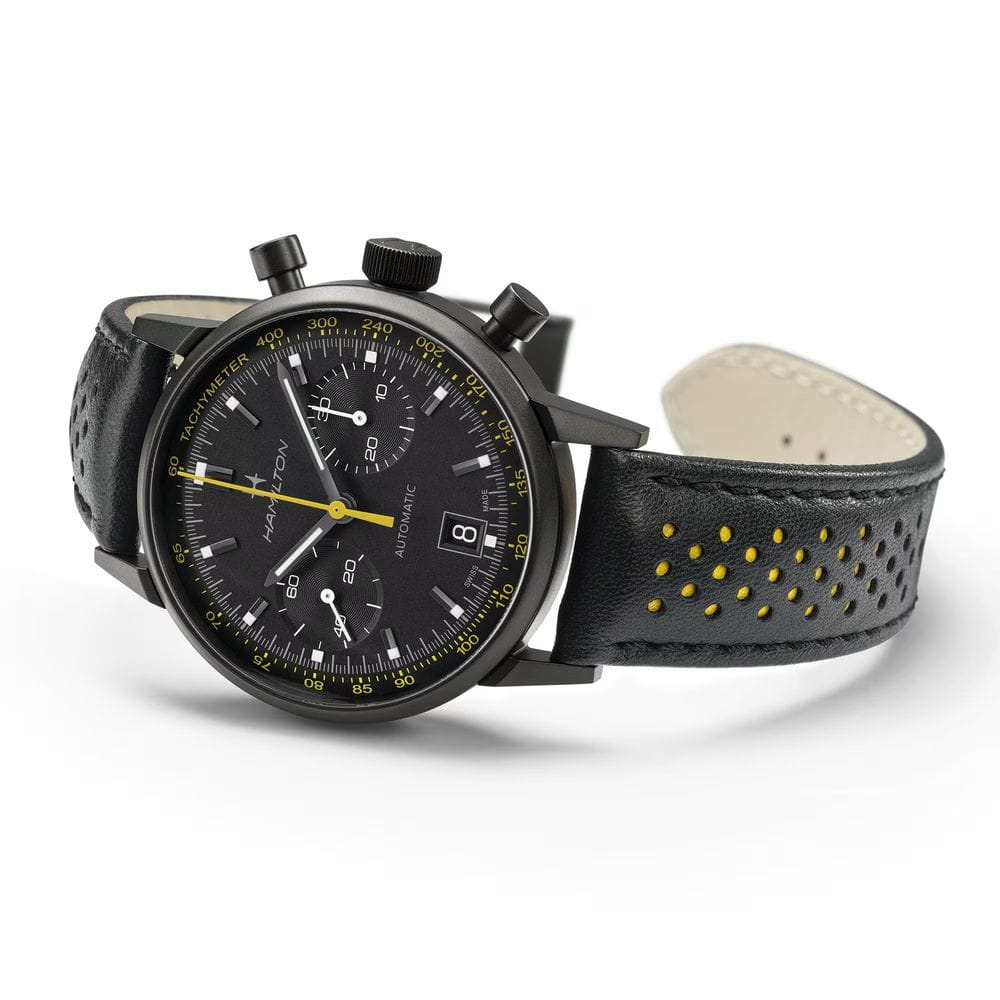 Hamilton Hamilton American Classic Intra-matic Autochrono Full Black H38446731, american classic швейцария мужские часы на браслете кожаный боковой вид