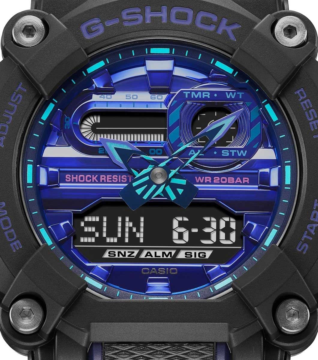 Casio GA-900VB-1AER мужские часы застежка крупным планом