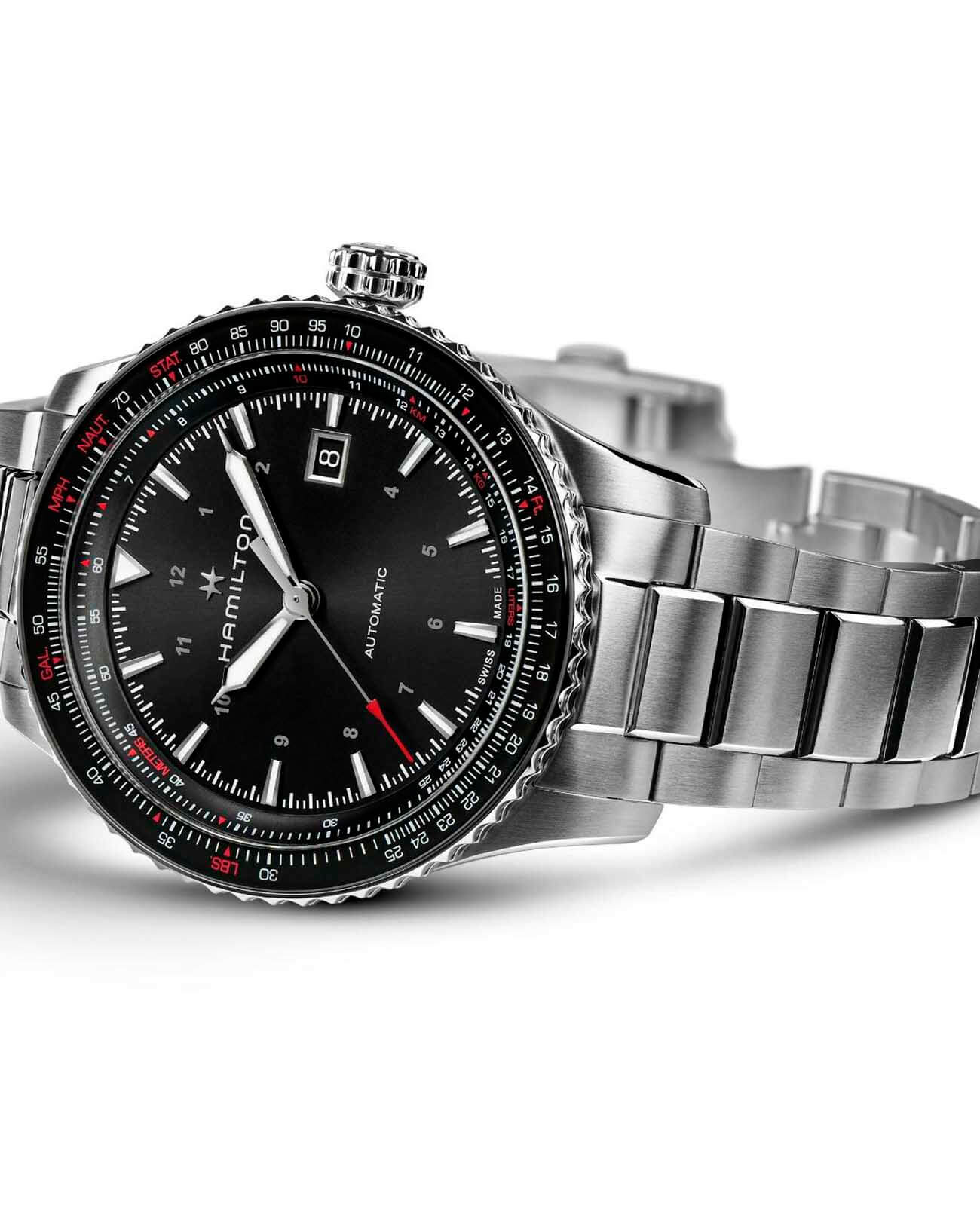 Hamilton Hamilton Khaki Aviation Converter H76615130 швейцария наручные мужские часы заводная головка с логотипом Hamilton