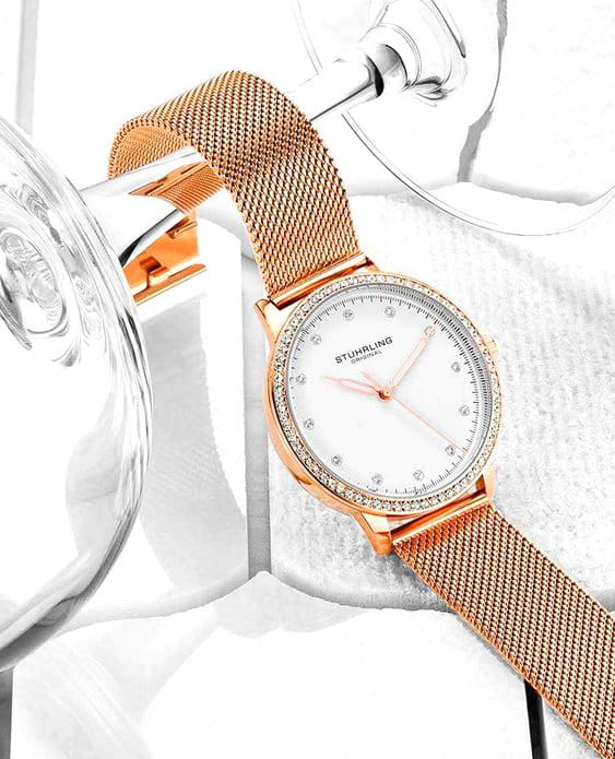 Stuhrling Stuhrling Dorset 3904.4 женские часы золотой циферблат на запястье