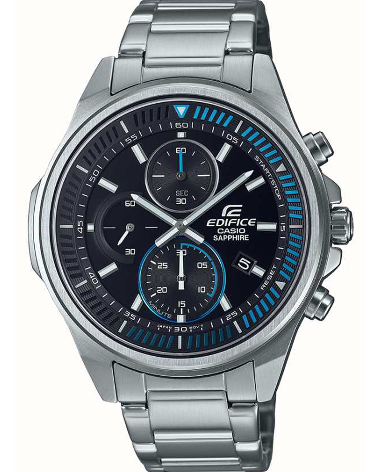 Casio Casio Edifice EFR-S572D-1A EFR EFR-S572D-1A кварцевые мужские часы синий циферблат, браслет нержавеющая сталь — вид спереди