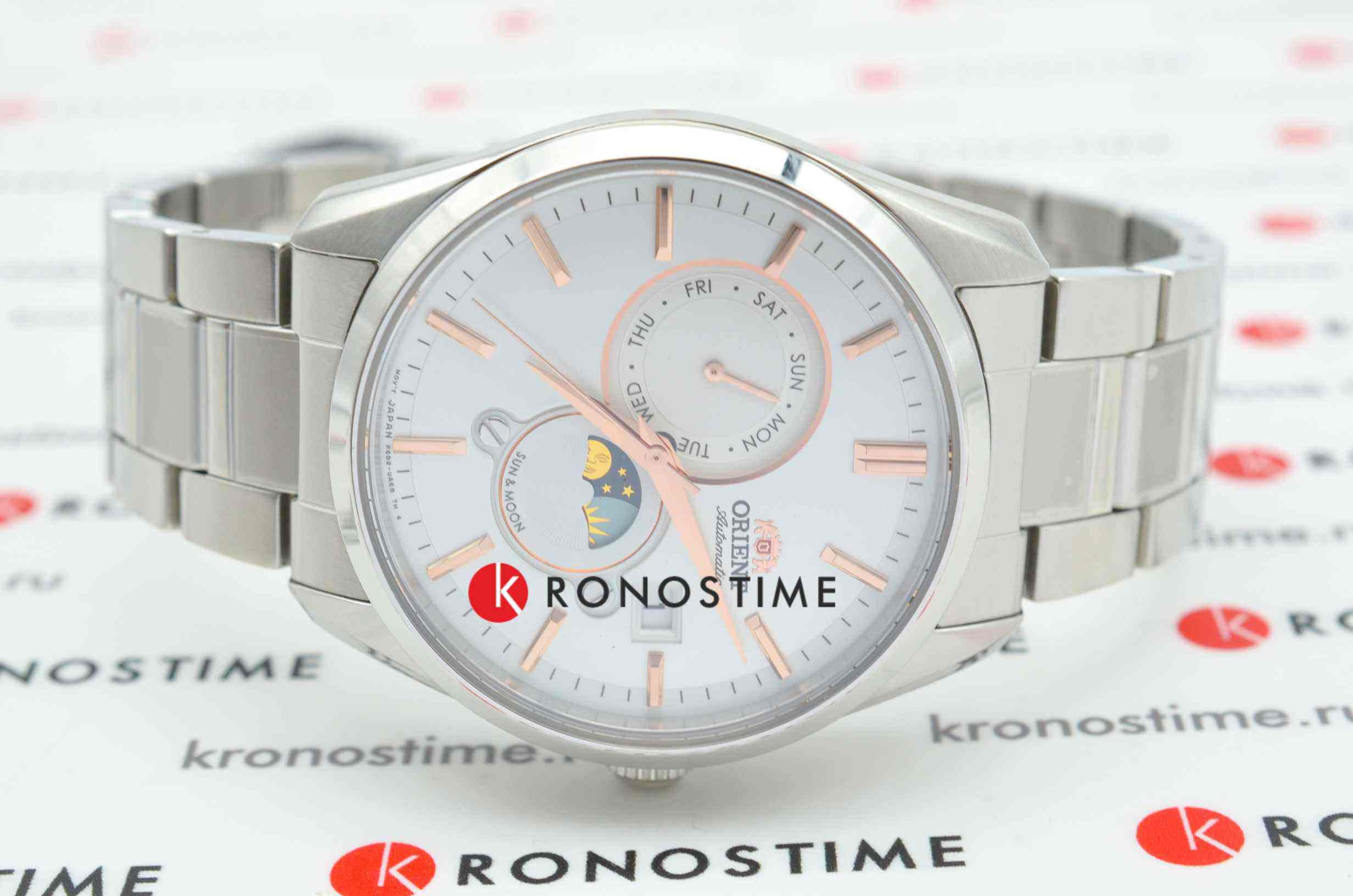 Orient Orient Sun & Moon RA-AK0306S (RN-AK0306S), sun and moon япония мужские часы на браслете нержавеющая сталь боковой вид