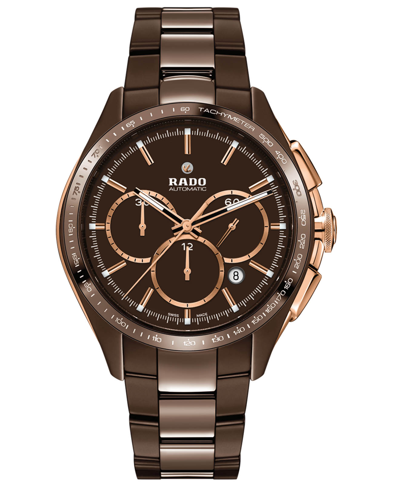 Rado Rado Hyperchrome Limited Edition Chronograph Automatic Brown Dial Men's XXL R32175302 Automatic R32175302 механические мужские часы коричневый циферблат, браслет высокотехнологичная керамика — вид спереди