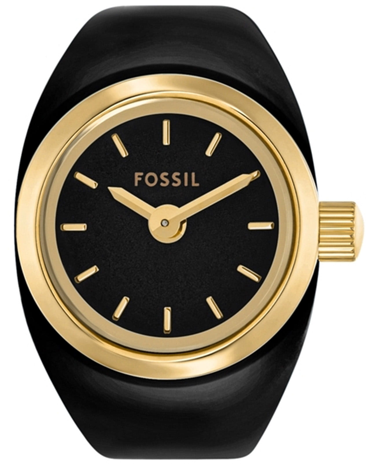 Fossil Fossil Watch Ring ES5413  ES5413 кварцевые женские часы черный циферблат, браслет нержавеющая сталь с ip-покрытием — вид спереди