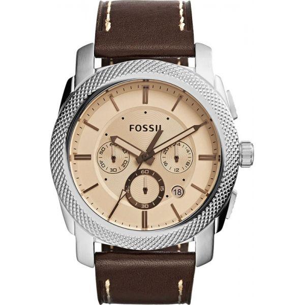 Fossil Fossil Carlie  FS5170  FS5170 кварцевые мужские часы серый циферблат, браслет кожа + текстиль — вид спереди