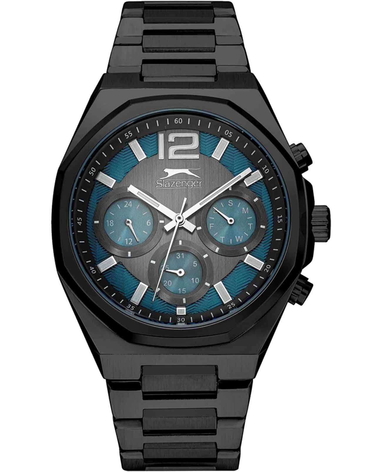 Slazenger Slazenger SL.09.2106.2.07  SL.09.2106.2.07 кварцевые мужские часы  циферблат, браслет суперметалл с ip покрытием — вид спереди