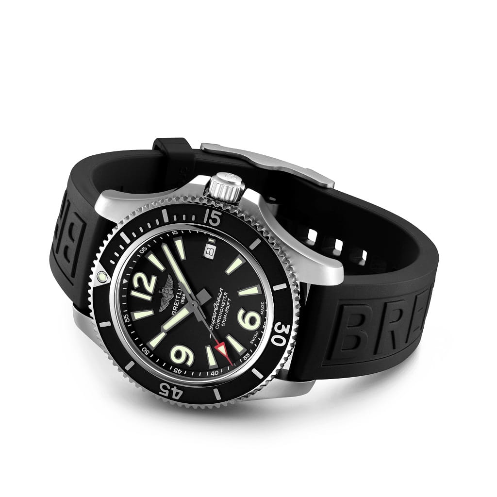 Breitling Breitling Superocean Automatic 42 A17366021B1S1, superocean швейцария мужские часы на браслете каучук боковой вид