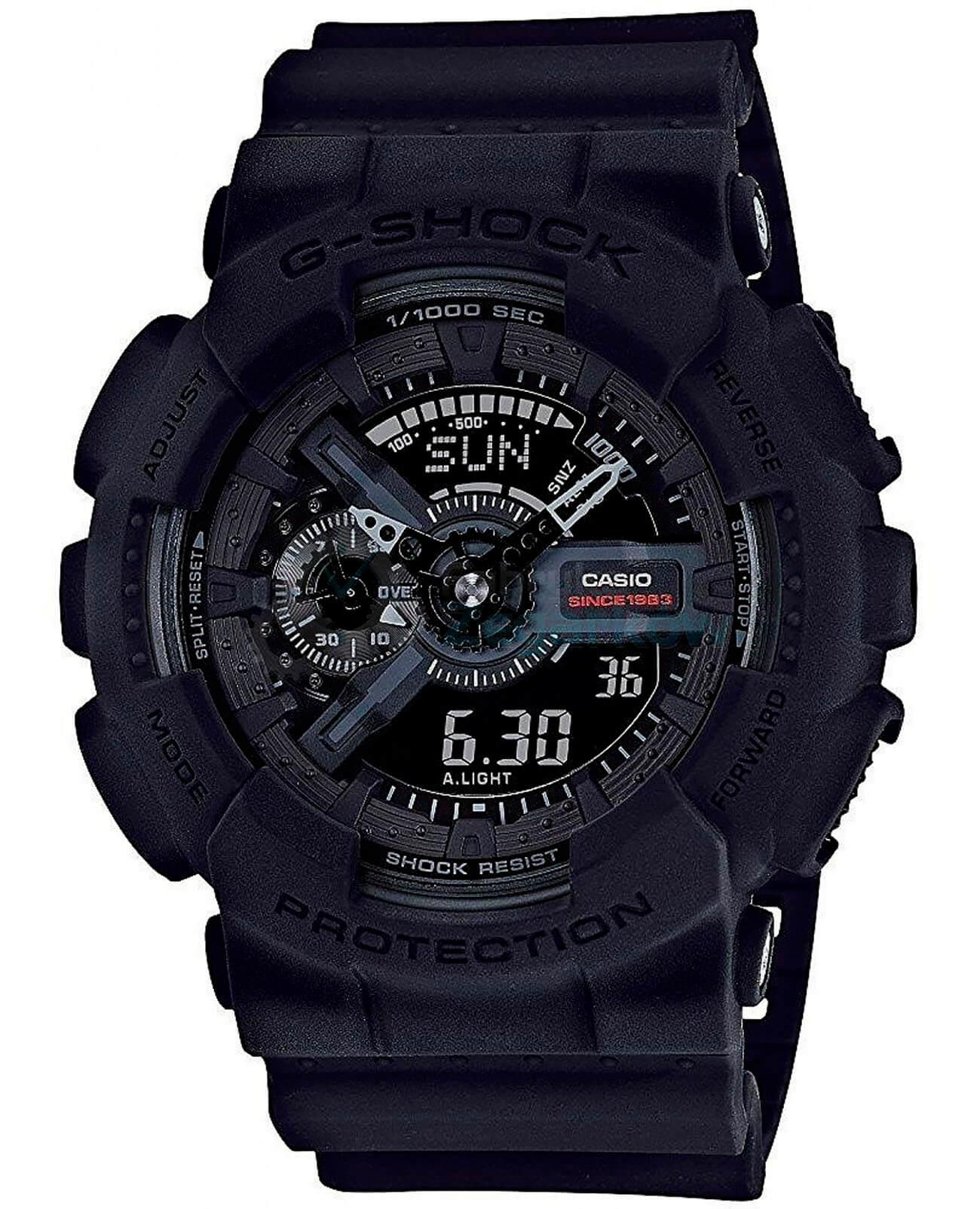 Casio Casio G-Shock GA-135A-1A лимитированной серии GA-135A-1A электронные мужские часы черный циферблат, браслет каучук — вид спереди