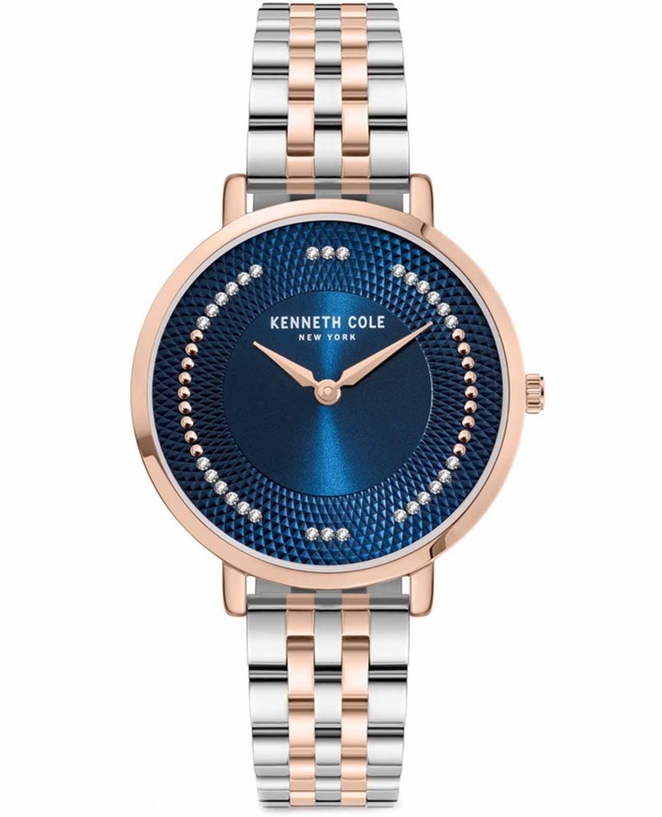 Kenneth Cole Kenneth Cole Modern Classic KCWLG0048102  KCWLG0048102 кварцевые женские часы синий циферблат, браслет нержавеющая сталь с ip-покрытием — вид спереди