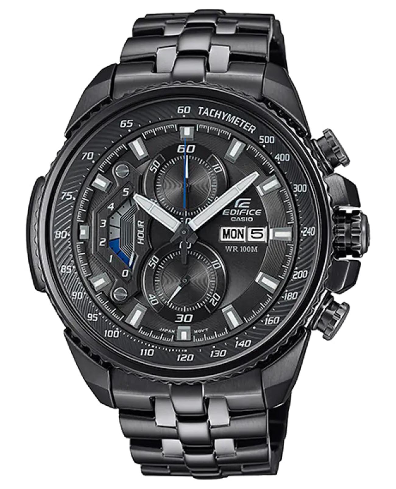 Casio Casio Edifice EF-558DC-1A EF EF-558DC-1A кварцевые мужские часы серый циферблат, браслет нержавеющая сталь с pvd-покрытием — вид спереди
