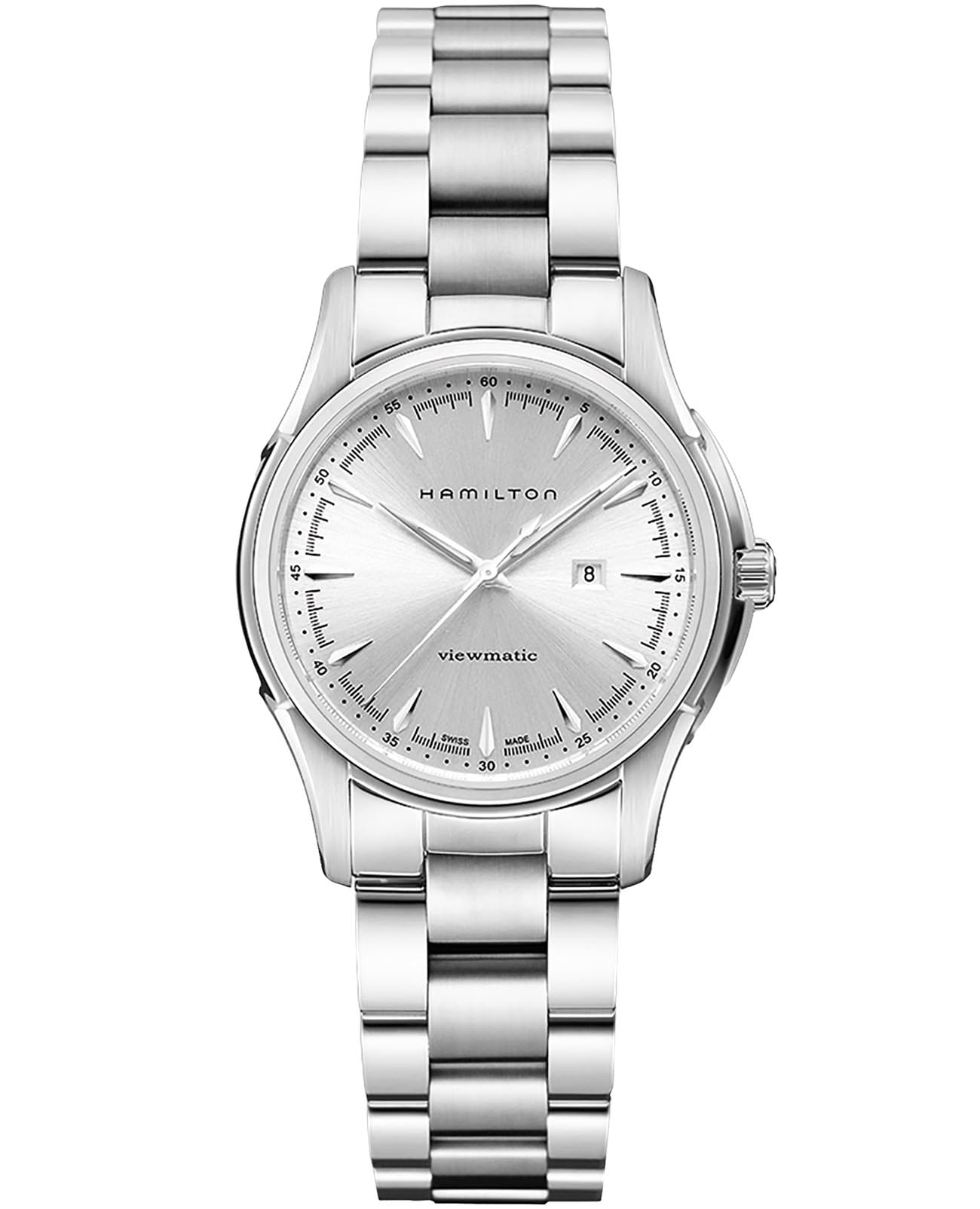 Hamilton Hamilton Jazzmaster Viewmatic Auto H32325151  H32325151 механические женские часы серебристый циферблат, браслет нержавеющая сталь — вид спереди