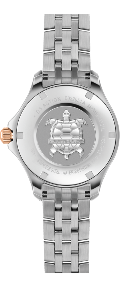 Certina Certina DS Action C032.051.22.036.00,  швейцария женские часы на браслете сталь c pvd покрытием боковой вид