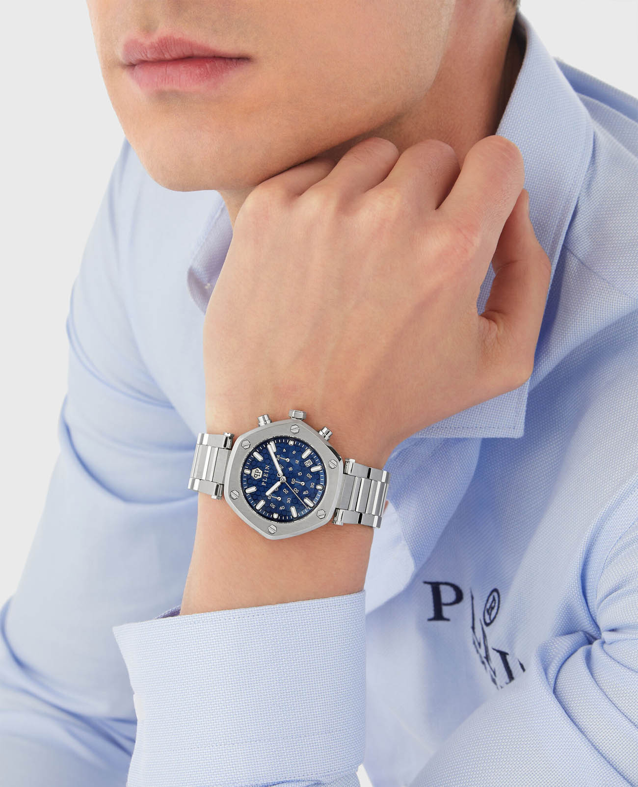 Philipp Plein Philipp Plein The Hexagon Chrono PWZBA0323 , наручные мужские часы фото под углом