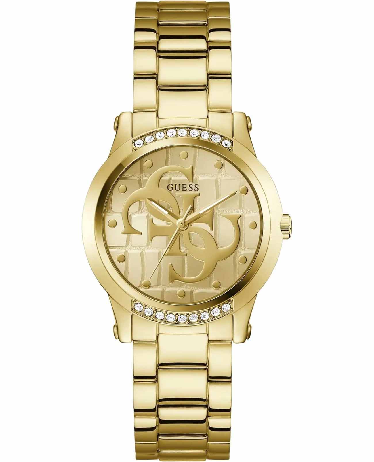 Guess Guess Trend GW0861L2  GW0861L2 кварцевые женские часы золотой циферблат, браслет нержавеющая сталь с ip-покрытием — вид спереди