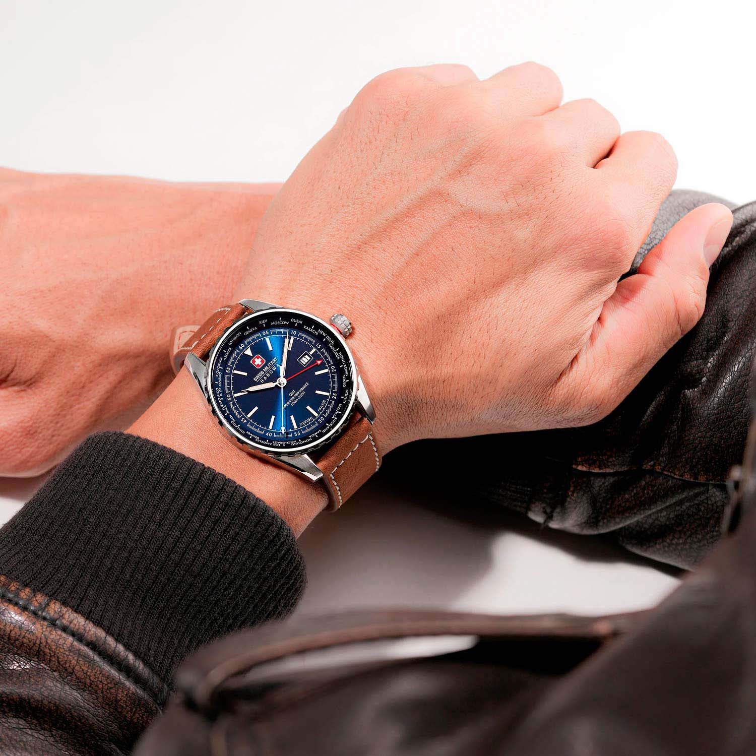 Оригинальные часы Swiss Military Hanowa Swiss Military Hanowa Afterburn Gmt SMWGB0003202 кварцевые калибр механизма  общий вид