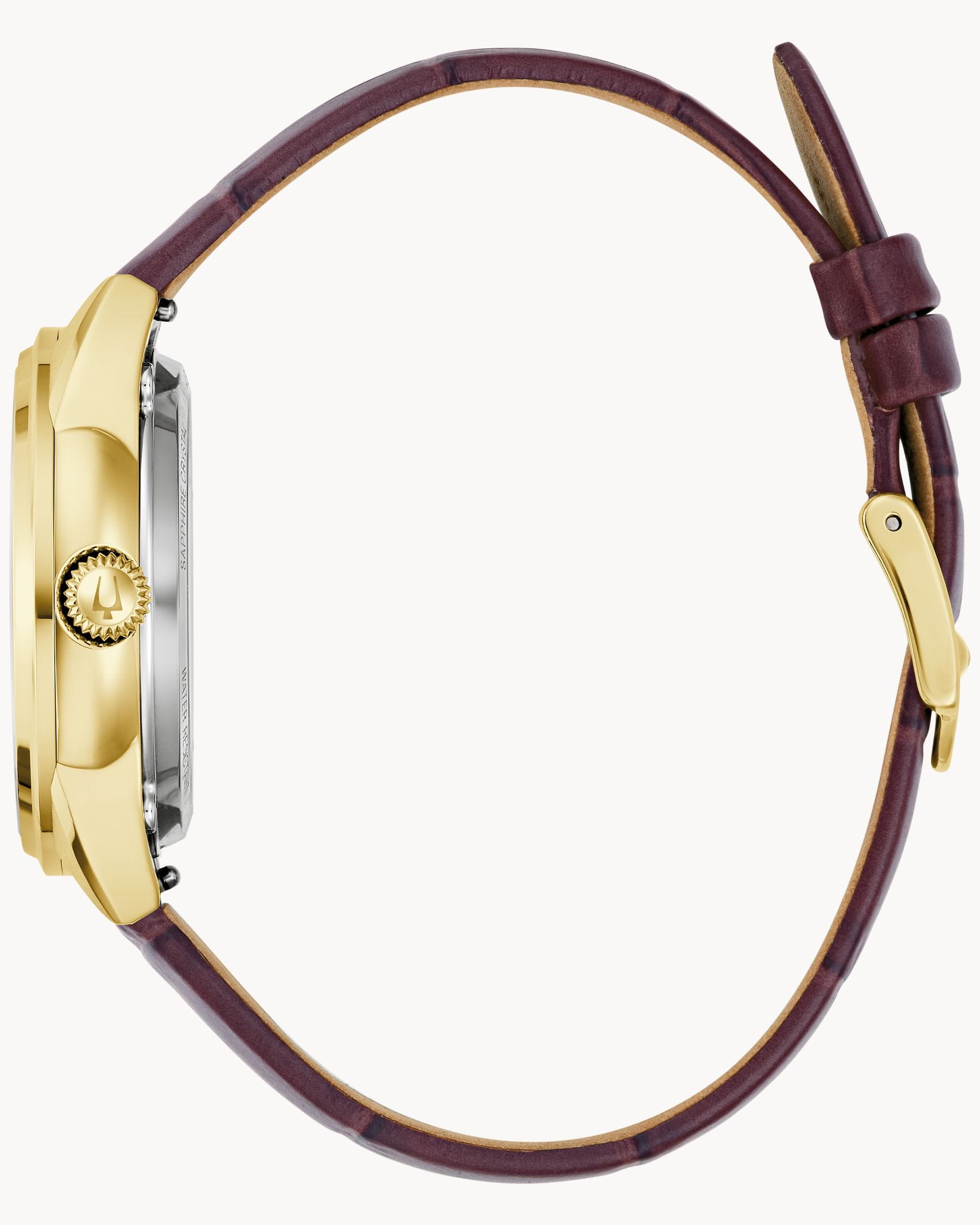 Bulova Bulova Automatic Ladies 97L179,  сша женские часы на браслете кожаный боковой вид