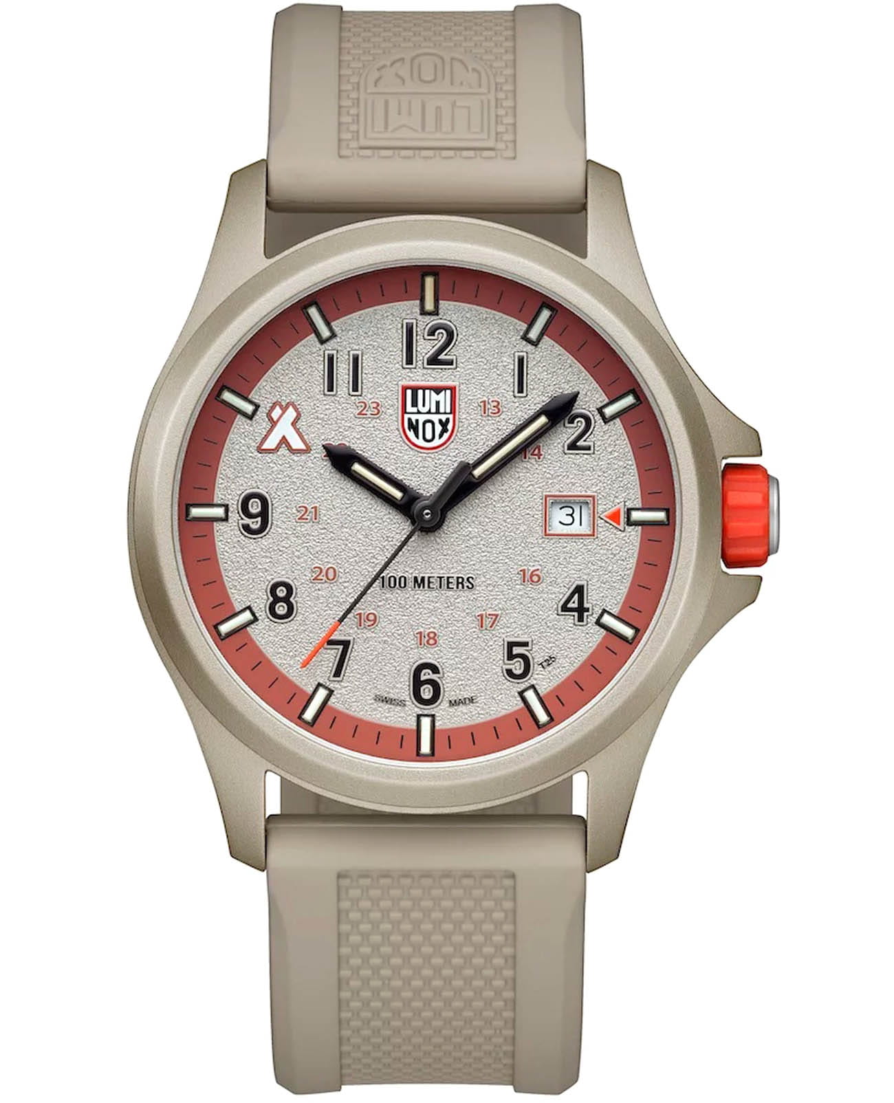 Luminox Luminox Bear Grylls Survival Series XB.3717  XB.3717 кварцевые мужские часы бежевый циферблат, браслет каучук — вид спереди