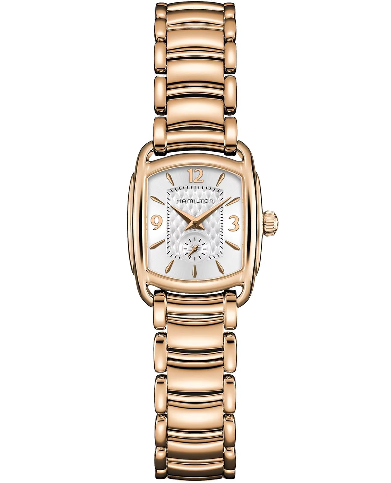 Hamilton Hamilton American Classics Bagley H12341155  H12341155 кварцевые женские часы серебристый циферблат, браслет нержавеющая сталь с pvd-покрытием — вид спереди