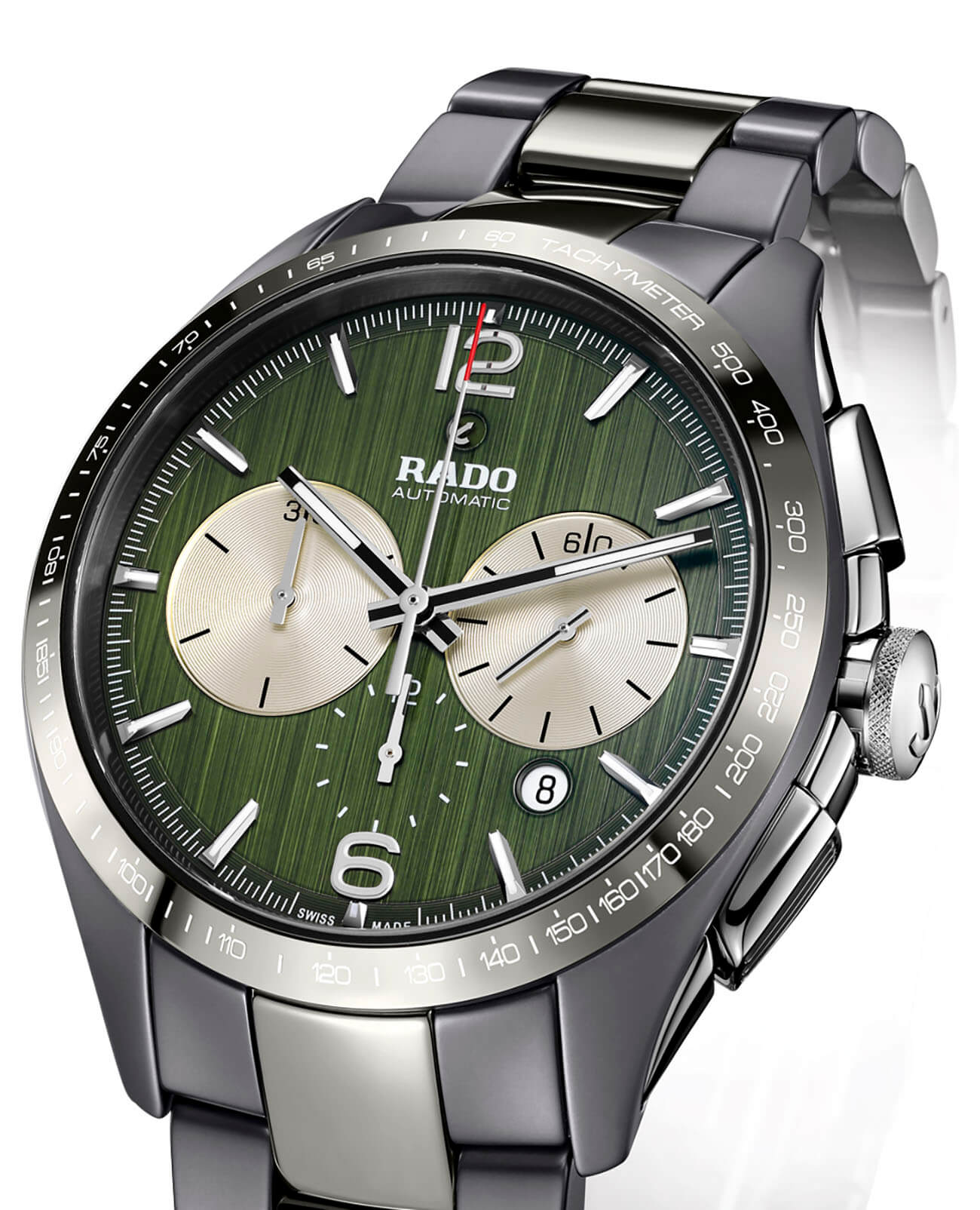 Rado Rado Hyperchrome Tennis Automatic Chronograph R32022312, hyperchrome швейцария мужские часы на браслете плазменная керамика + ceramos™ боковой вид