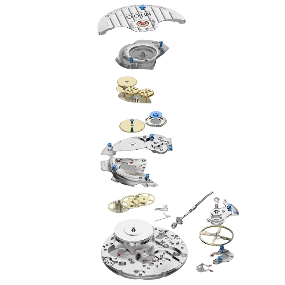 Оригинальные часы Mido Mido Baroncelli Signature M037.207.11.036.01 механические калибр механизма eta 2671 общий вид