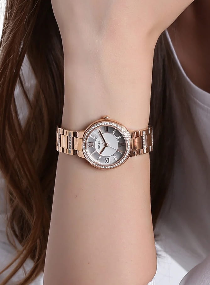 Оригинальные часы Fossil Fossil Carlie  ES3284 кварцевые калибр механизма  общий вид