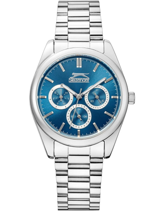 Slazenger Slazenger SL.09.2063.4.06  SL.09.2063.4.06 кварцевые женские часы синий циферблат, браслет суперметалл — вид спереди