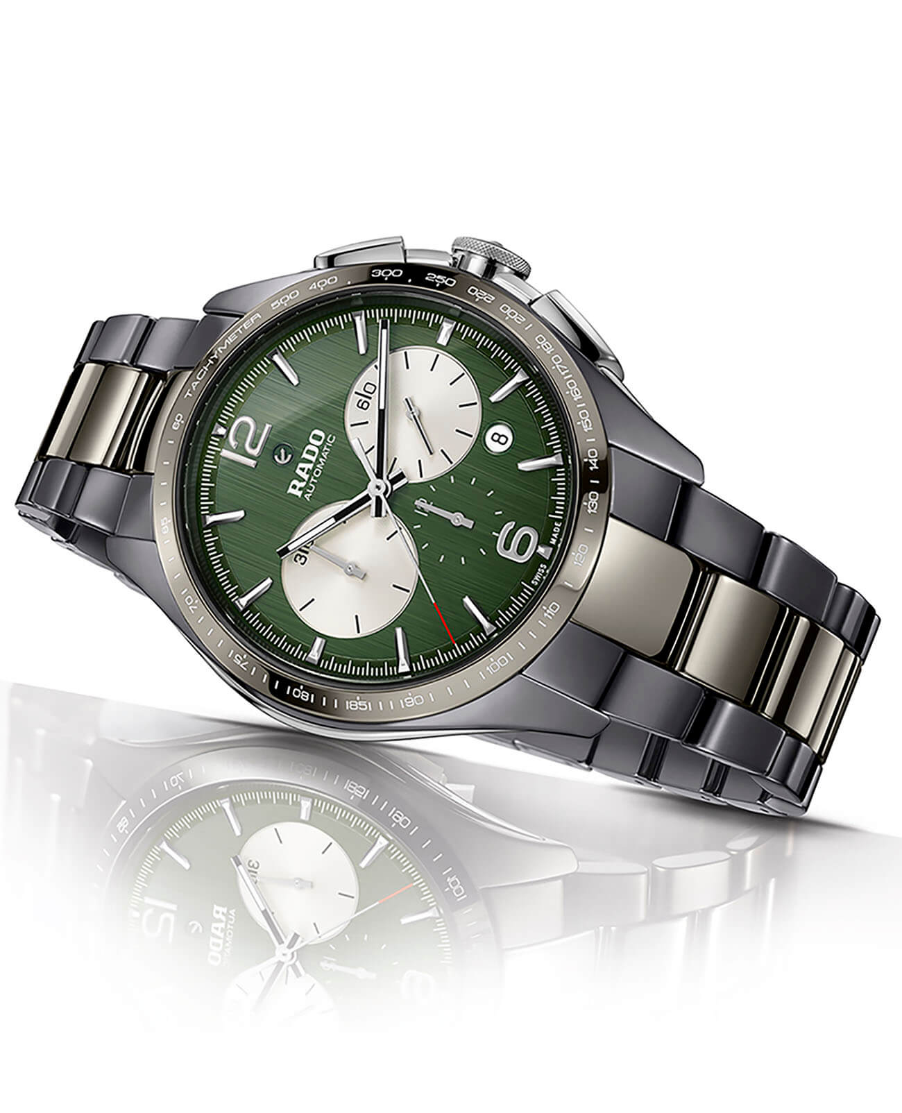 Rado Rado Hyperchrome Tennis Automatic Chronograph R32022312 мужские часы зеленый циферблат на запястье