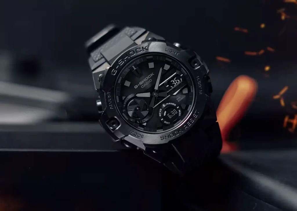 Casio Casio G-Shock GST-B400BB-1ADR (GST-B400BB-1A) электронные мужские часы часы крупный план черный циферблата