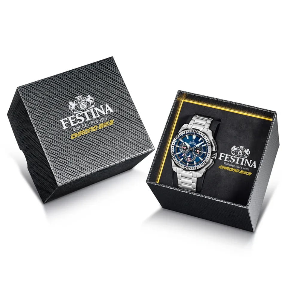 Festina Festina Chrono Bike F20724/2 кварцевые мужские часы часы крупный план синий циферблата