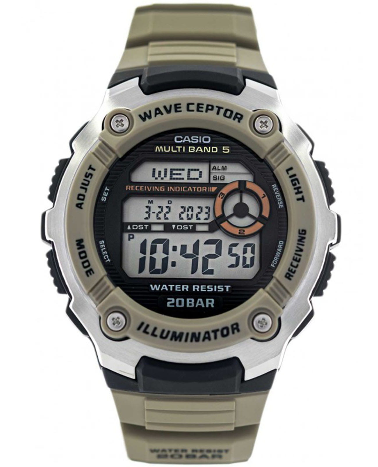 Casio Casio Radio Controlled WV-200R-5AEF, illuminator япония мужские часы на браслете полимер боковой вид