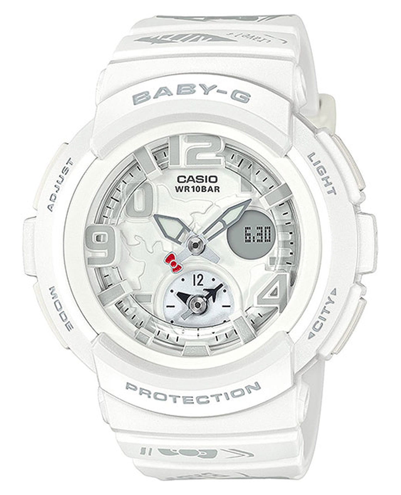 Casio Casio Baby-G BGA-190KT-7BER  BGA-190KT-7BER кварцевые женские часы белый циферблат, браслет пластик — вид спереди