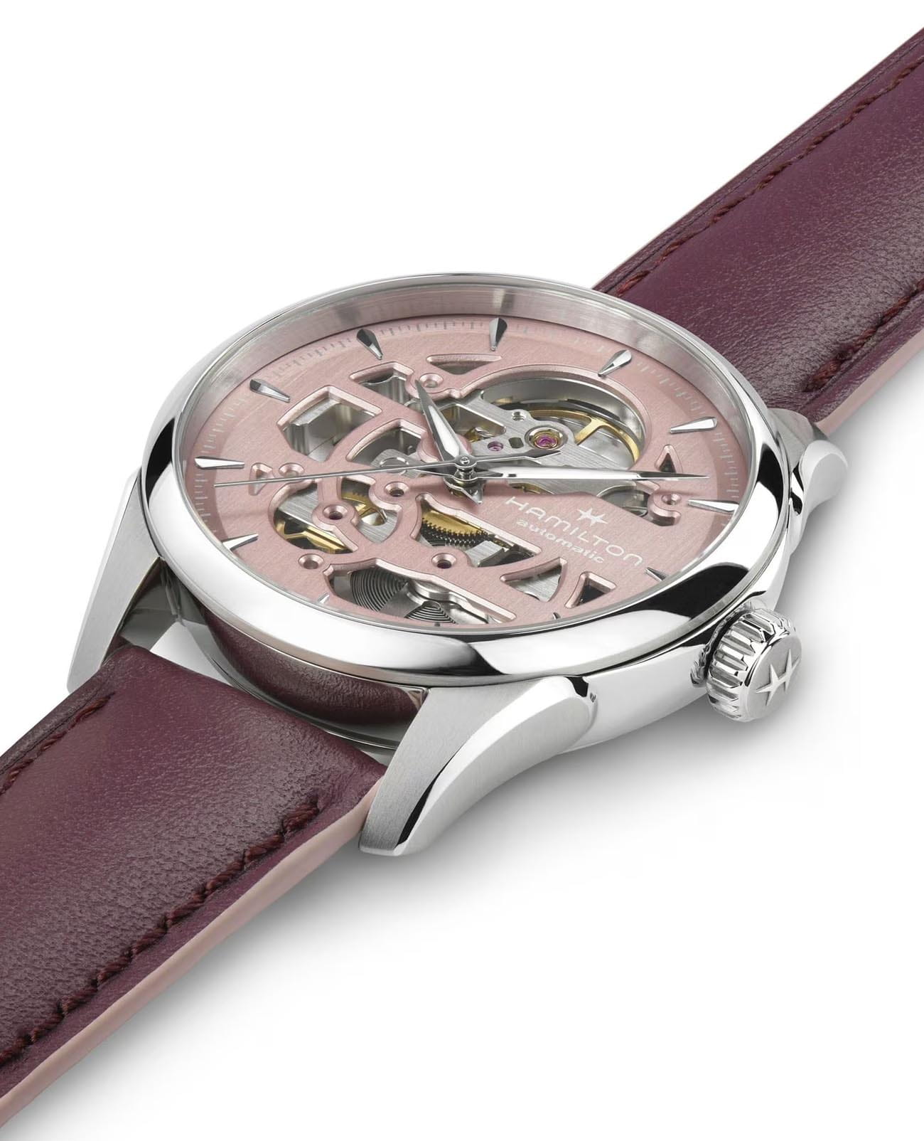 Hamilton Hamilton Jazzmaster Skeleton Lady Auto H32265870 швейцария наручные женские часы заводная головка с логотипом Hamilton