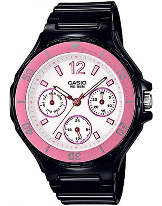 Casio Casio Collection LRW-250H-1A3VEF  LRW-250H-1A3 кварцевые женские часы белый циферблат, браслет пластик — вид спереди