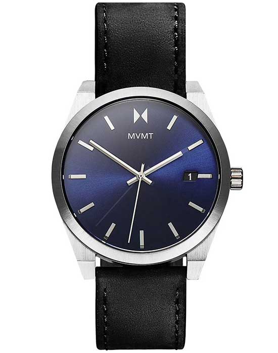 MVMT MVMT 28000041-D  28000041-D кварцевые мужские часы синий циферблат, браслет кожаный — вид спереди