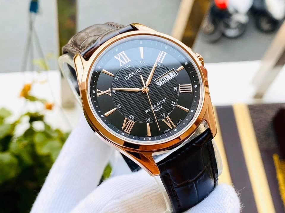 Casio Casio Collection MTP-1384L-1AVDF (MTP-1384L-1A) collection с коричневый ремешком