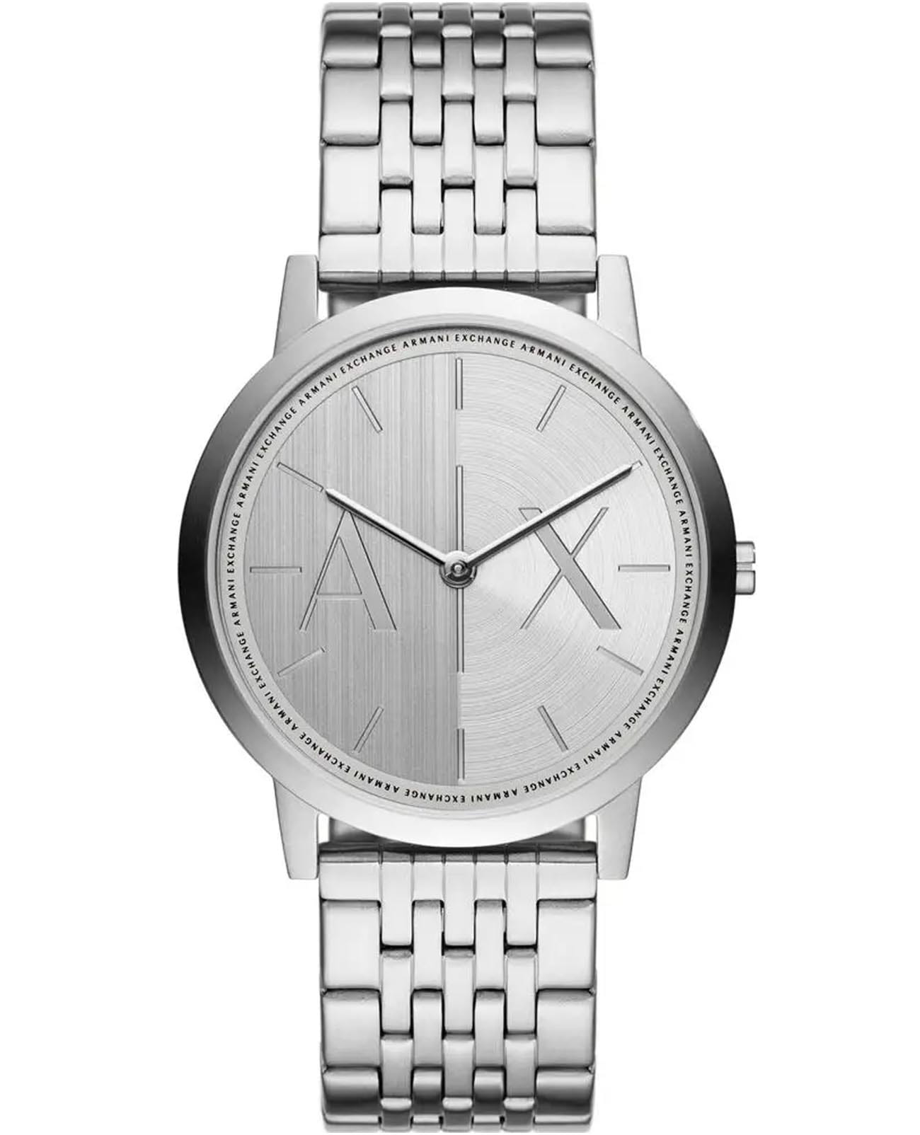 Armani Exchange Armani Exchange Dale AX2870  AX2870 кварцевые мужские часы серебристый циферблат, браслет нержавеющая сталь — вид спереди