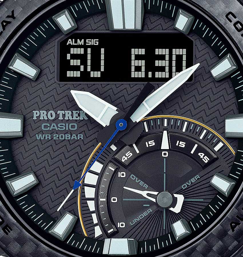 Casio Casio Pro Trek PRW-73XT-1, pro trek япония мужские часы на браслете титановый c ip покрытием боковой вид