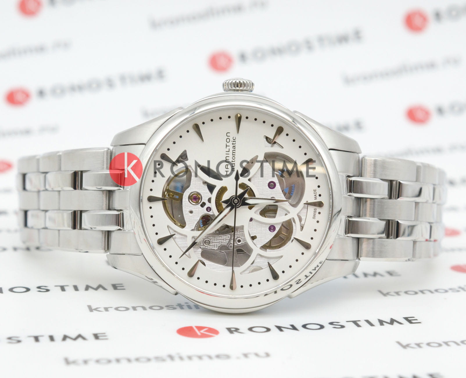 Hamilton Hamilton Jazzmaster Viewmatic Skeleton Lady Auto H32405111 , наручные женские часы фото под углом