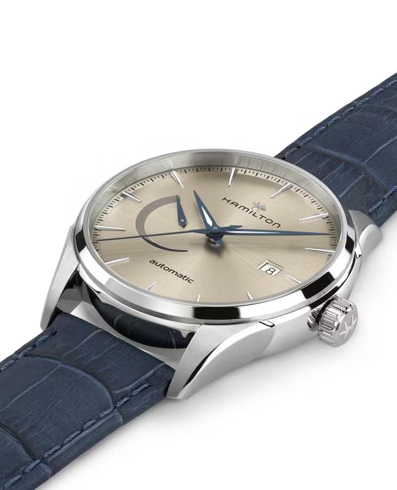 Hamilton Hamilton Jazzmaster Power Reserve Auto H32635622, jazzmaster швейцария мужские часы на браслете кожаный боковой вид