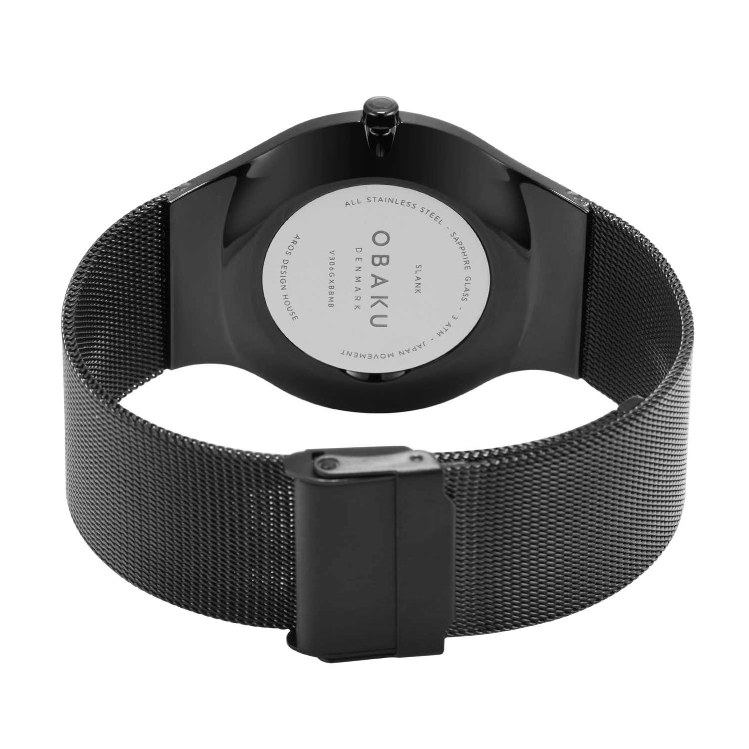 Obaku Obaku Slank V306GXBBMB кварцевые мужские часы часы крупный план черный циферблата