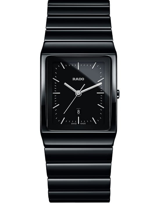 Rado Rado Ceramica R21700172  R21700172 кварцевые мужские часы черный циферблат, браслет высокотехнологичная керамика — вид спереди