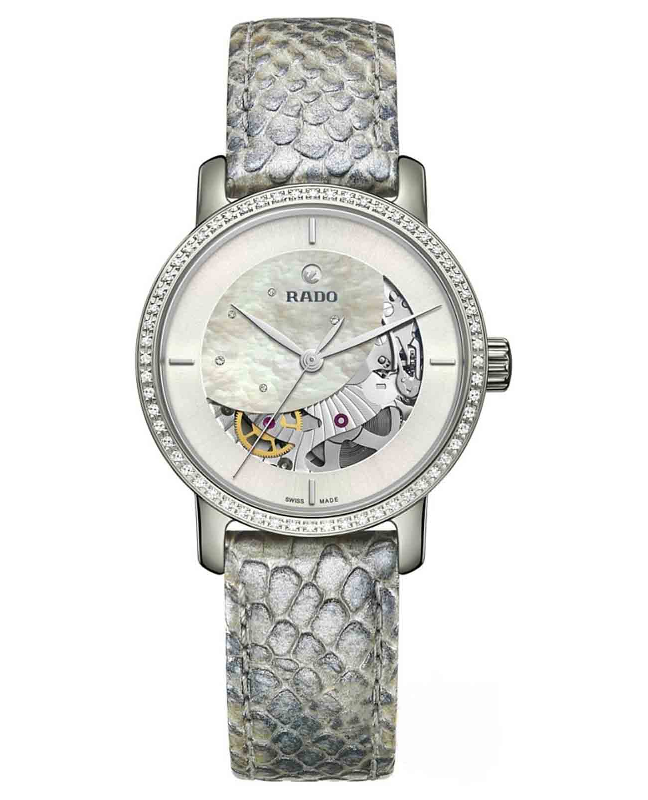 Rado Rado Diamaster Сollection Automatic R14089705  R14089705 кварцевые мужские часы серебристый циферблат, браслет кожаный — вид спереди