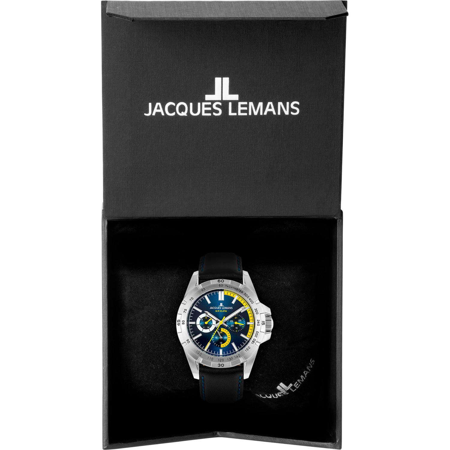 Jacques Lemans Jacques Lemans 42-11C,  австрия мужские часы на браслете кожаный боковой вид