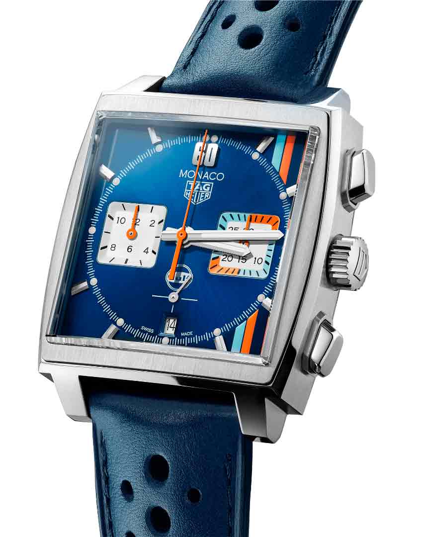 TAG Heuer TAG Heuer Monaco CBL2115.FC6494, monaco швейцария мужские часы на браслете кожаный боковой вид